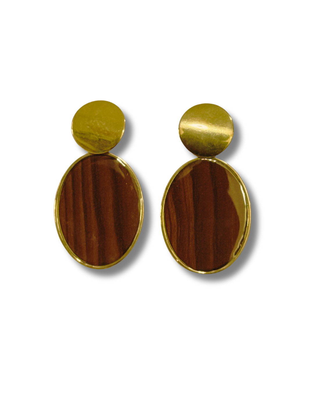 WOODEN INSERT OLIVE EARRINGS