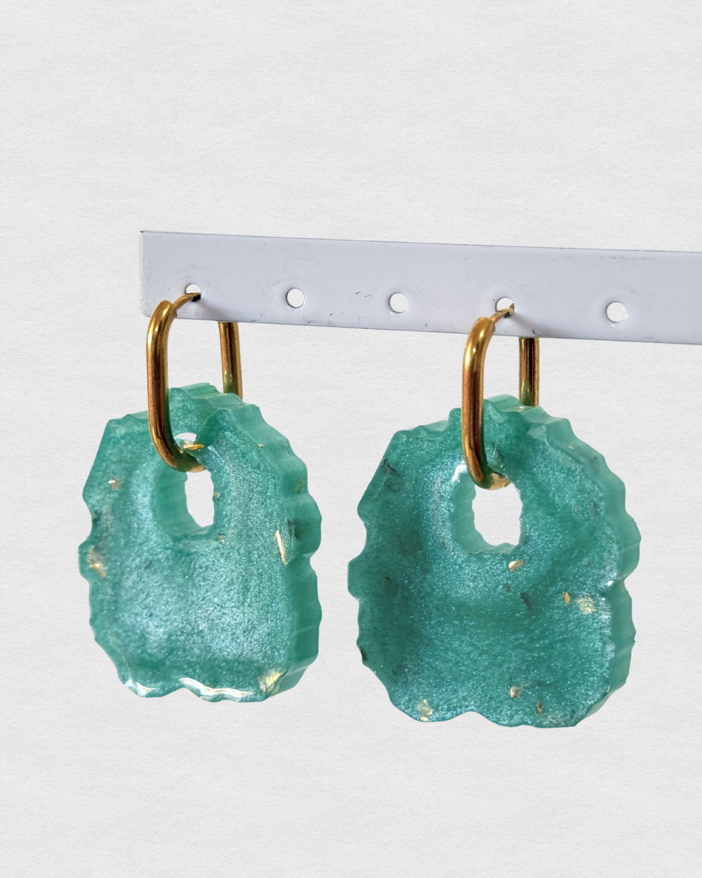 TINY EARRINGS TEAL
