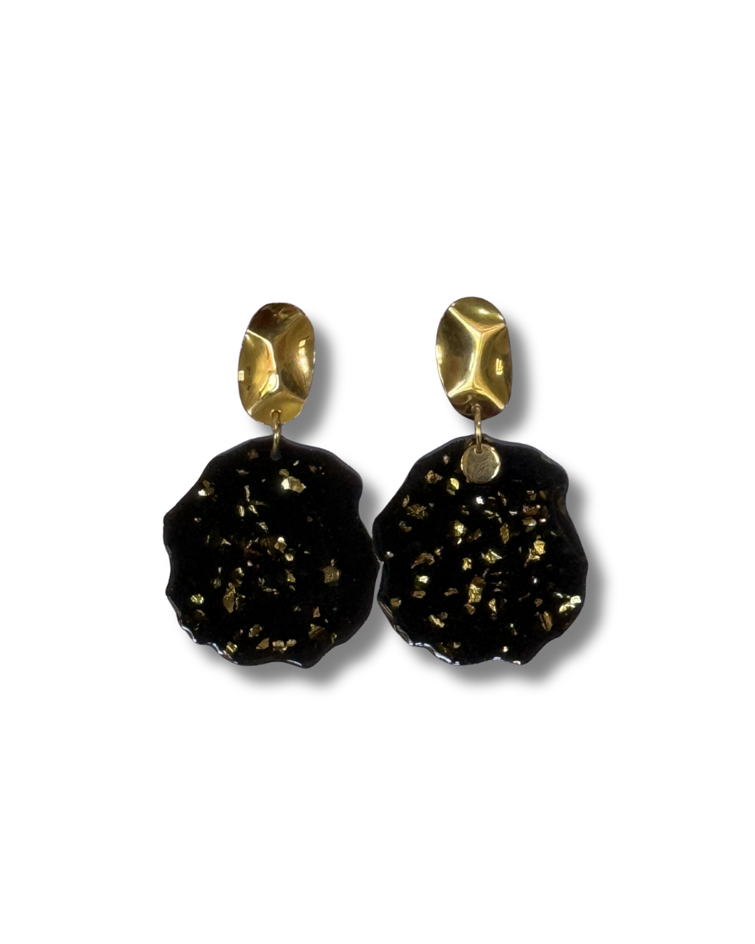 BLACK AND GOLD LEAVES AIRY EARRINGS
