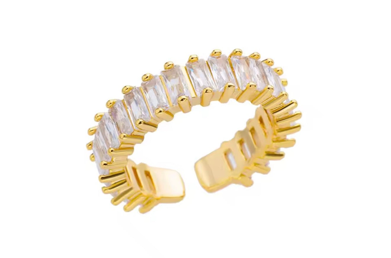 Faux white stone ring stack