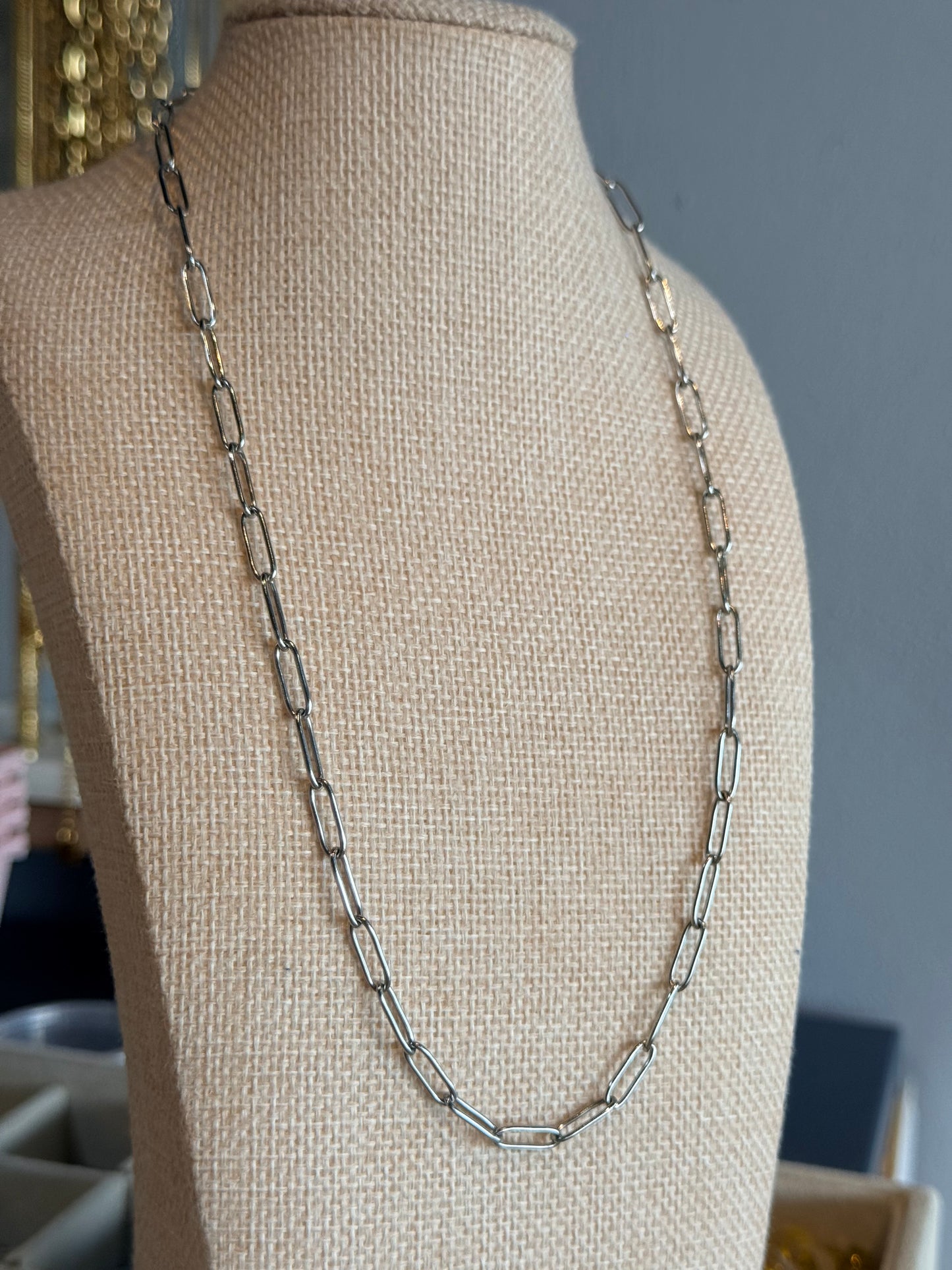 SEANA PAPERCLIP NECKLACE SILVER