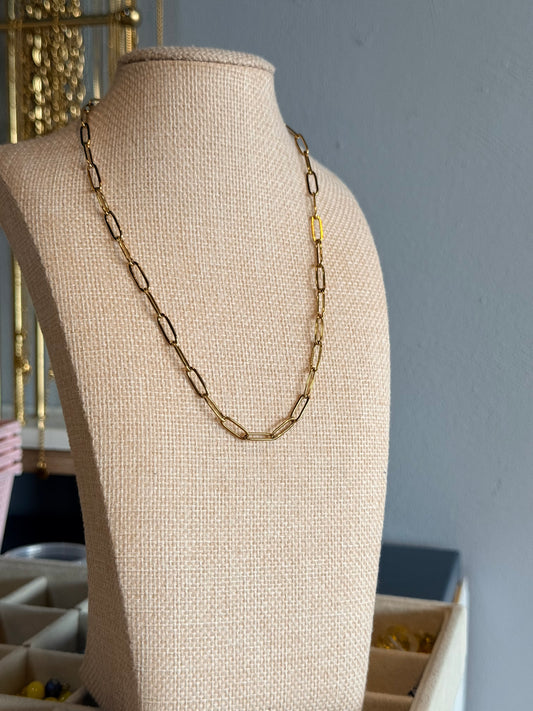 SEANA PAPERCLIP NECKLACE GOLD