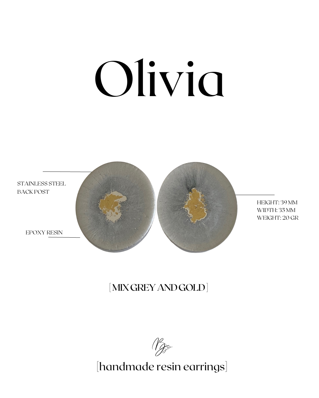 OLIVIA STUDS SILVER AND GOLD MIX