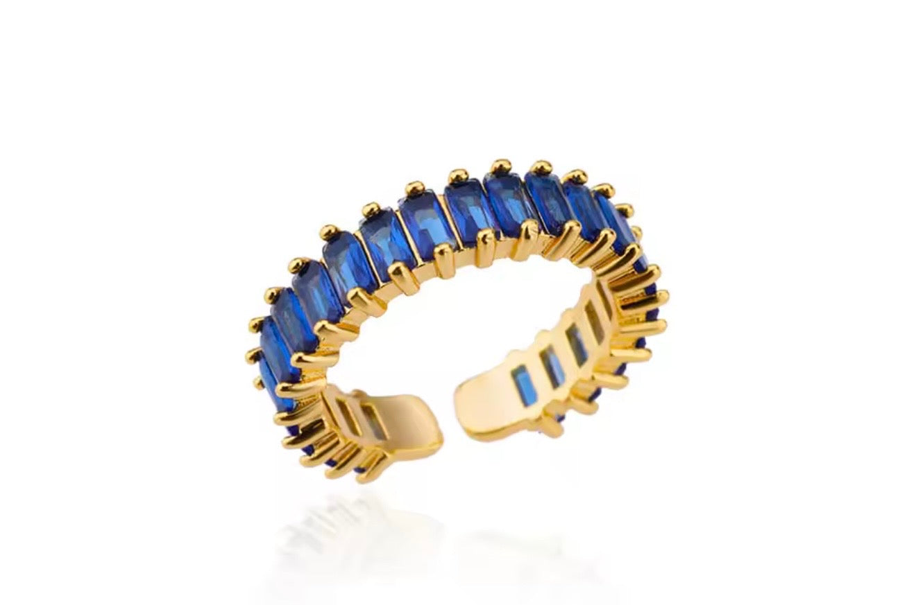 Faux Emerald NAVY ring stack
