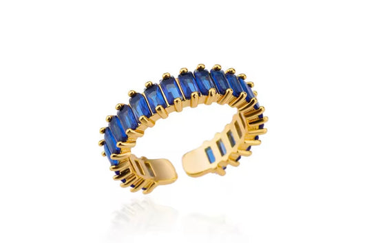 Faux Emerald NAVY ring stack