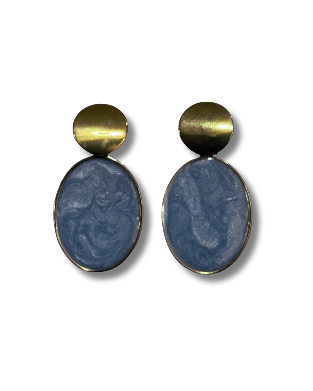 LIGHT BLUE OLIVE EARRINGS