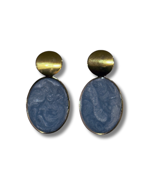 LIGHT BLUE OLIVE EARRINGS