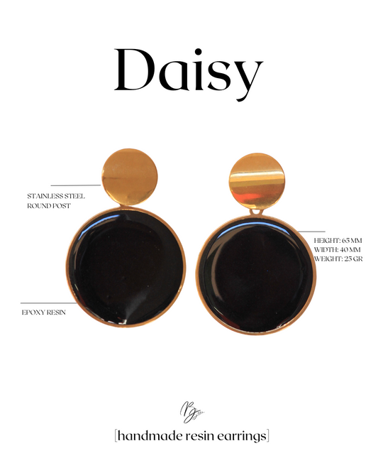 DAISY EARRINGS BLACK