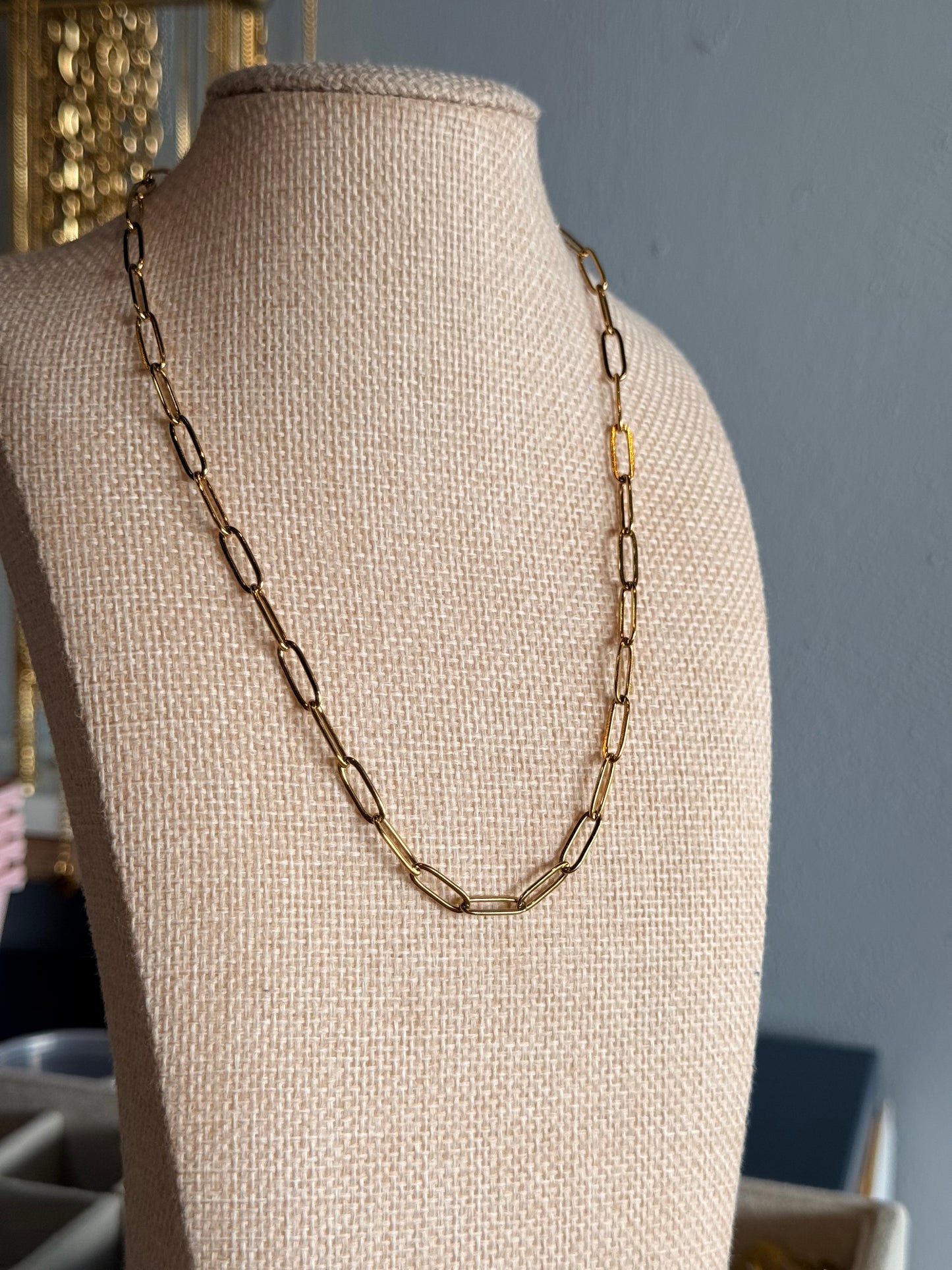 SEANA PAPERCLIP NECKLACE GOLD
