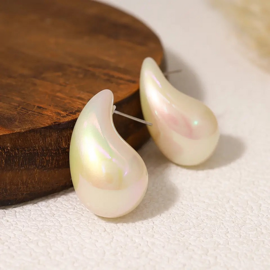 PEARL TEARDROP EARRINGS LARGE