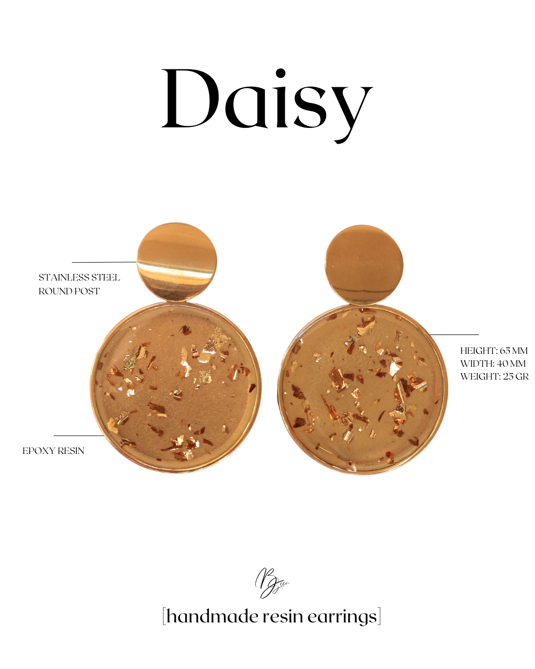 DAISY EARRINGS GOLD FLAKES