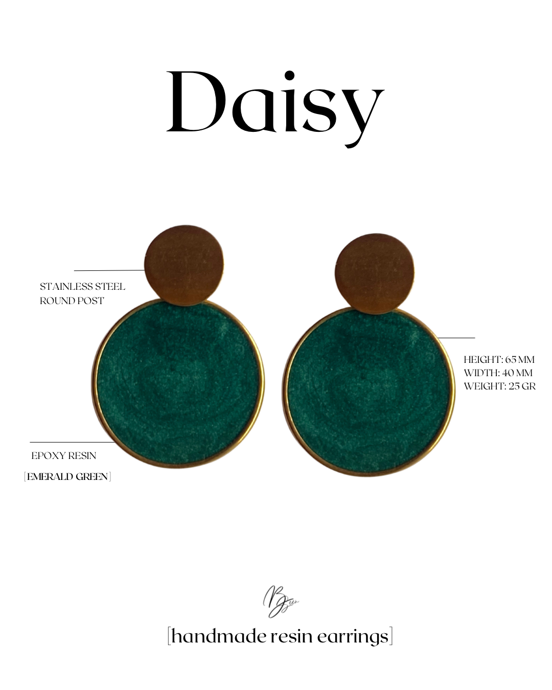 DAISY EARRINGS EMERALD