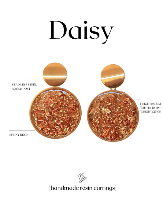 DAISY EARRINGS GOLD AND ROSE GOLD FLAKES