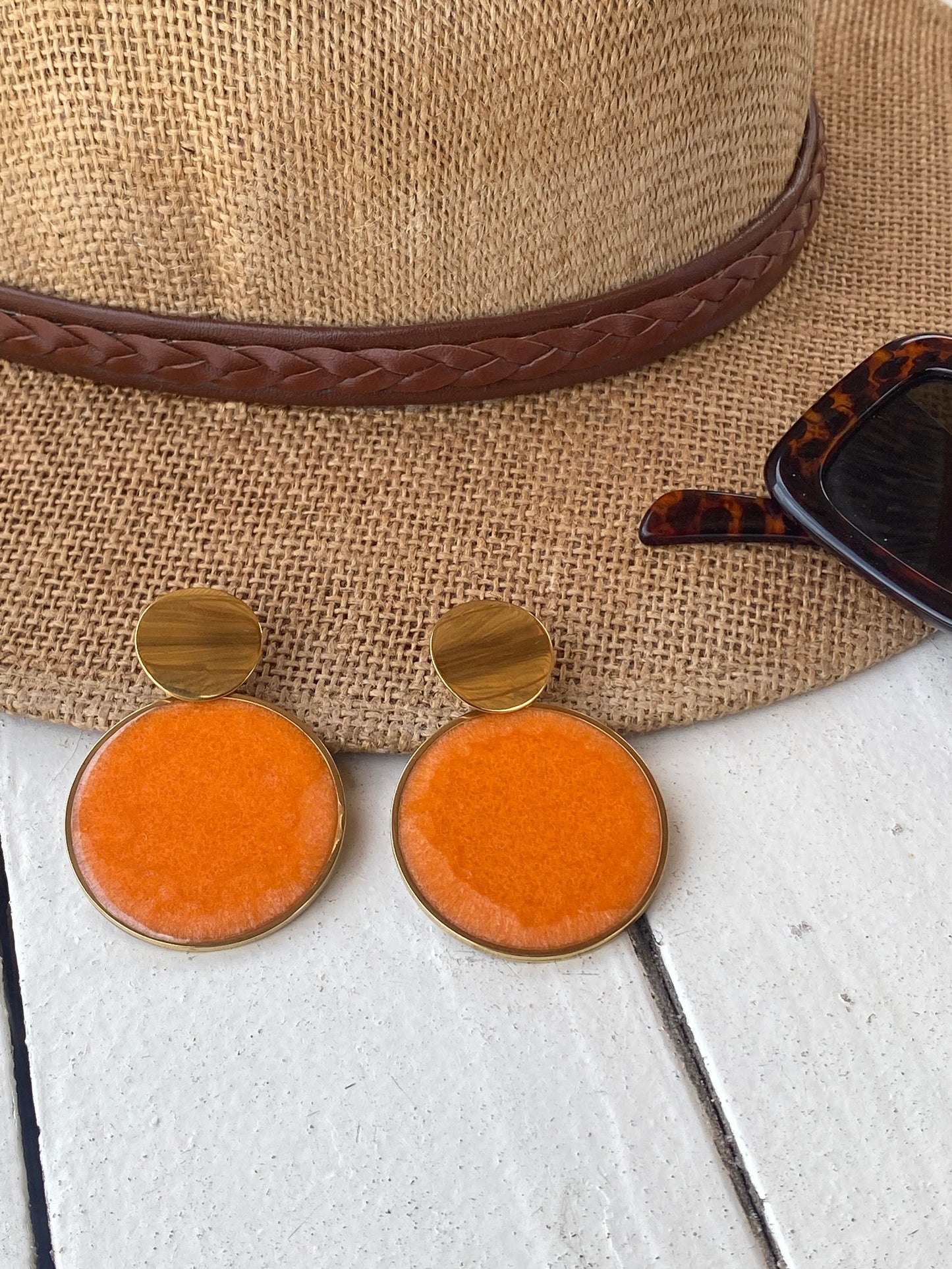 DAISY ORANGE EARRINGS